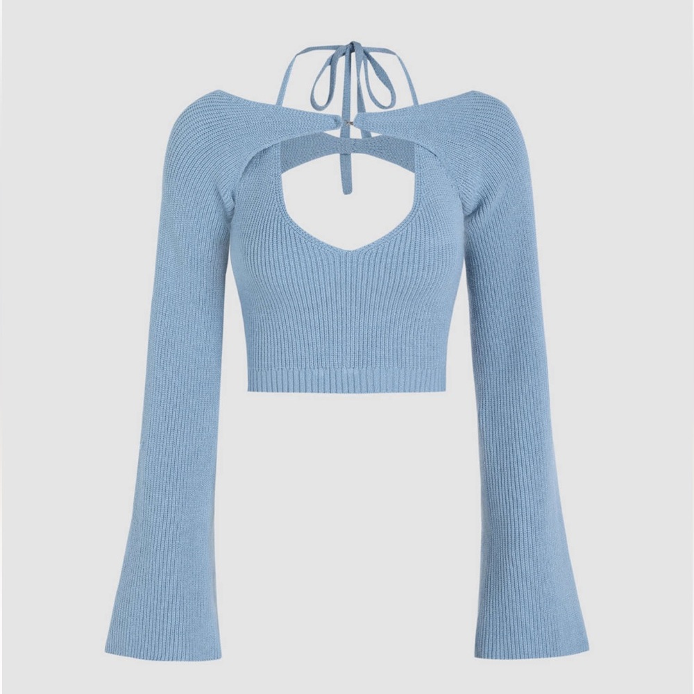 Cider knitted halter tank top & long sleeve top